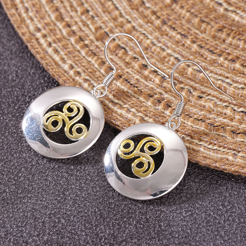 Dangle Earrings with Central Openwork Design, Vacation Style